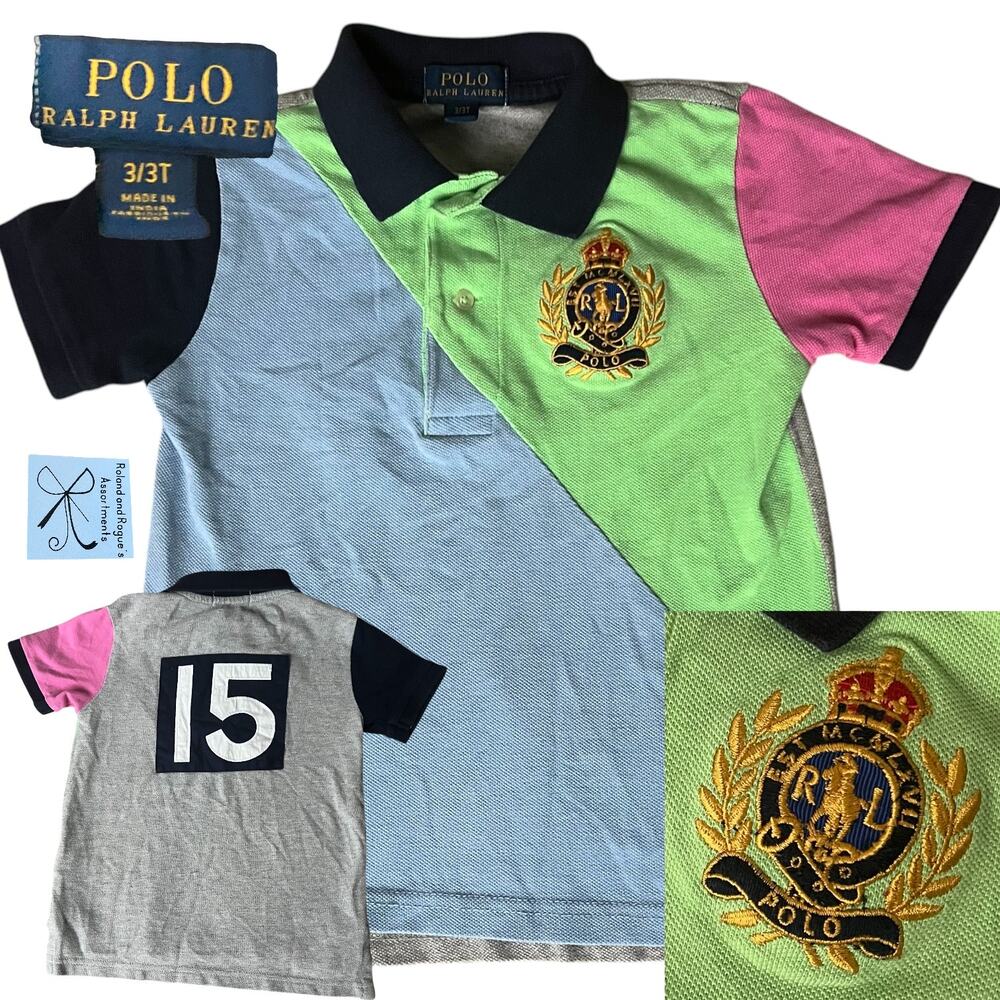 Polo Ralph Lauren Crest Colorblocked 15 Polo Kids Sz 3/3T